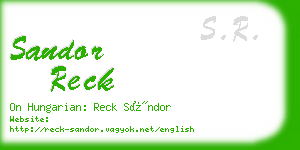 sandor reck business card